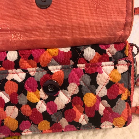 Vera Bradley Coral Print Shoulder Wallet - Picture 5 of 7